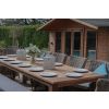 3m Reclaimed Teak Outdoor Open Slatted Table with 1 Backless Bench & 6 Donna Armchairs - 8