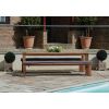 2.4m Reclaimed Teak Outdoor Open Slatted Table with 2 Backless Benches  - 1
