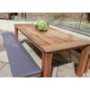 2.4m Reclaimed Teak Outdoor Open Slatted Table with 2 Backless Benches  - 4