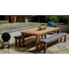 2.4m Reclaimed Teak Outdoor Open Slatted Table with 2 Backless Benches  - 5