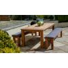 2.4m Reclaimed Teak Outdoor Open Slatted Table with 2 Backless Benches  - 6