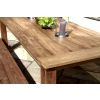 2.4m Reclaimed Teak Outdoor Open Slatted Table with 2 Backless Benches  - 9