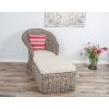 Riviera Natural Wicker Lounger Chair with Footstool - 2