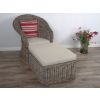 Riviera Natural Wicker Lounger Chair with Footstool - 1