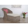 Riviera Natural Wicker Lounger Chair with Footstool - 3