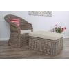 Riviera Natural Wicker Lounger Chair with Footstool - 4