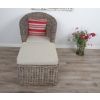 Riviera Natural Wicker Lounger Chair with Footstool - 5