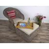 Riviera Natural Wicker Lounger Chair with Footstool - 11