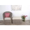 Riviera Natural Wicker Lounger Chair with Footstool - 12