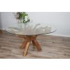 1.5m x 1.2m Reclaimed Teak Root Oval Dining Table with 4 Riviera Armchairs - 7