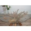 1.5m x 1.2m Reclaimed Teak Root Oval Dining Table - 2