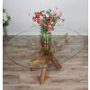 1.5m x 1.2m Reclaimed Teak Root Oval Dining Table - 4