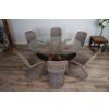1.5m x 1.2m Reclaimed Teak Root Oval Dining Table with 4 Zorro Chairs - 1