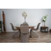1.5m x 1.2m Reclaimed Teak Root Oval Dining Table with 4 Zorro Chairs - 2