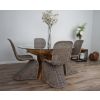 1.5m x 1.2m Reclaimed Teak Root Oval Dining Table with 4 Zorro Chairs - 3