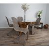 1.5m x 1.2m Reclaimed Teak Root Oval Dining Table with 4 Zorro Chairs - 4