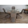 1.5m x 1.2m Reclaimed Teak Root Oval Dining Table with 4 Zorro Chairs - 0