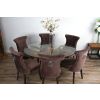 1.5m x 1.2m Reclaimed Teak Root Oval Dining Table with 4 Windsor Ring Back Dining Chairs - 0