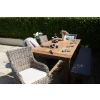 2m Reclaimed Teak Outdoor Open Slatted Table with 1 Backless Bench & 4 Donna Armchairs - 4