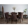 1.5m x 1.2m Reclaimed Teak Root Oval Dining Table with 4 Windsor Ring Back Dining Chairs - 2