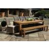 2.4m Reclaimed Teak Outdoor Open Slatted Table with 1 Backless Bench & 6 Latifa Chairs  - 0