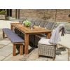 2.4m Reclaimed Teak Outdoor Open Slatted Table with 1 Backless Bench & 6 Latifa Chairs  - 1