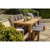 2.4m Reclaimed Teak Outdoor Open Slatted Table with 1 Backless Bench & 6 Latifa Chairs  - 2