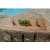 2.4m Reclaimed Teak Outdoor Open Slatted Table with 1 Backless Bench & 6 Latifa Chairs  - 3