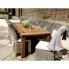 2.4m Reclaimed Teak Outdoor Open Slatted Table with 10 Latifa Chairs - 2