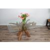 1.5m x 1.2m Reclaimed Teak Root Rectangular Dining Table with 4 Scandi Chairs  - 5