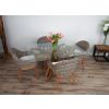 1.5m x 1.2m Reclaimed Teak Root Rectangular Dining Table with 4 Scandi Chairs  - 0