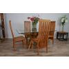 1.5m x 1.2m Reclaimed Teak Root Rectangular Dining Table with 4 Vikka Chairs - 1