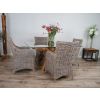 1.5m x 1.2m Reclaimed Teak Root Rectangular Dining Table with 4 Donna Armchairs - 1