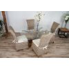 1.5m x 1.2m Reclaimed Teak Root Rectangular Dining Table with 4 Latifa Chairs - 0