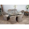1.5m x 1.2m Reclaimed Teak Root Rectangular Dining Table with 4 Riviera Armchairs - 3