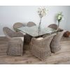 1.5m x 1.2m Reclaimed Teak Root Rectangular Dining Table with 4 Riviera Armchairs - 4