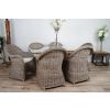 1.5m x 1.2m Reclaimed Teak Root Rectangular Dining Table with 4 Riviera Armchairs - 6