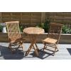 60cm Teak Octagonal Folding Table - 3