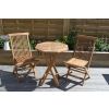 60cm Teak Octagonal Folding Table - 3