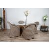 1.5m x 1.2m Reclaimed Teak Root Rectangular Dining Table with 4 Riviera Armchairs - 1