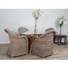 1.5m x 1.2m Reclaimed Teak Root Rectangular Dining Table with 4 Riviera Armchairs - 2