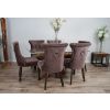 1.5m x 1.2m Reclaimed Teak Root Rectangular Dining Table with 4 Windsor Ring Back Dining Chairs - 5