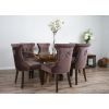 1.5m x 1.2m Reclaimed Teak Root Rectangular Dining Table with 4 Windsor Ring Back Dining Chairs - 7