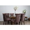 1.5m x 1.2m Reclaimed Teak Root Rectangular Dining Table with 4 Windsor Ring Back Dining Chairs - 8