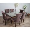 1.5m x 1.2m Reclaimed Teak Root Rectangular Dining Table with 4 Windsor Ring Back Dining Chairs - 10