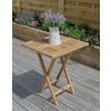 70cm Teak Square Folding Table - 0