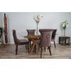 1.5m x 1.2m Reclaimed Teak Root Rectangular Dining Table with 4 Windsor Ring Back Dining Chairs - 1