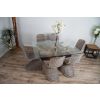 1.5m x 1.2m Reclaimed Teak Root Rectangular Dining Table with 4 Zorro Chairs  - 2