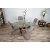 1.5m x 1.2m Reclaimed Teak Root Rectangular Dining Table with 4 Zorro Chairs  - 0
