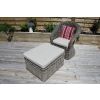 Riviera Natural Wicker Lounger Chair with Footstool - 13